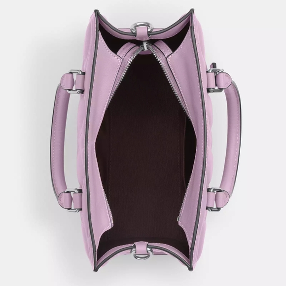 New! Coach Lilac Leather Maggie Small Tote/ Shoulder Bag (Silver/Jasmine) - Picture 4 of 7